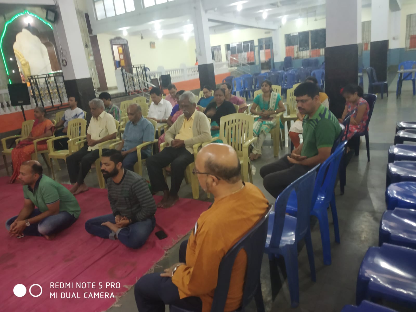 Meditation program organised to improve general health, concentration etc.